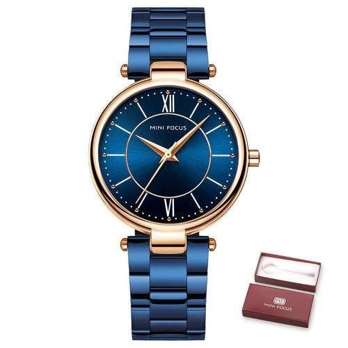 Concise Business Quartz Women Watches Blue Stainless Steel Strap RG Hands Fashion Luxury Ladies Wristwatch Girl Gift-0