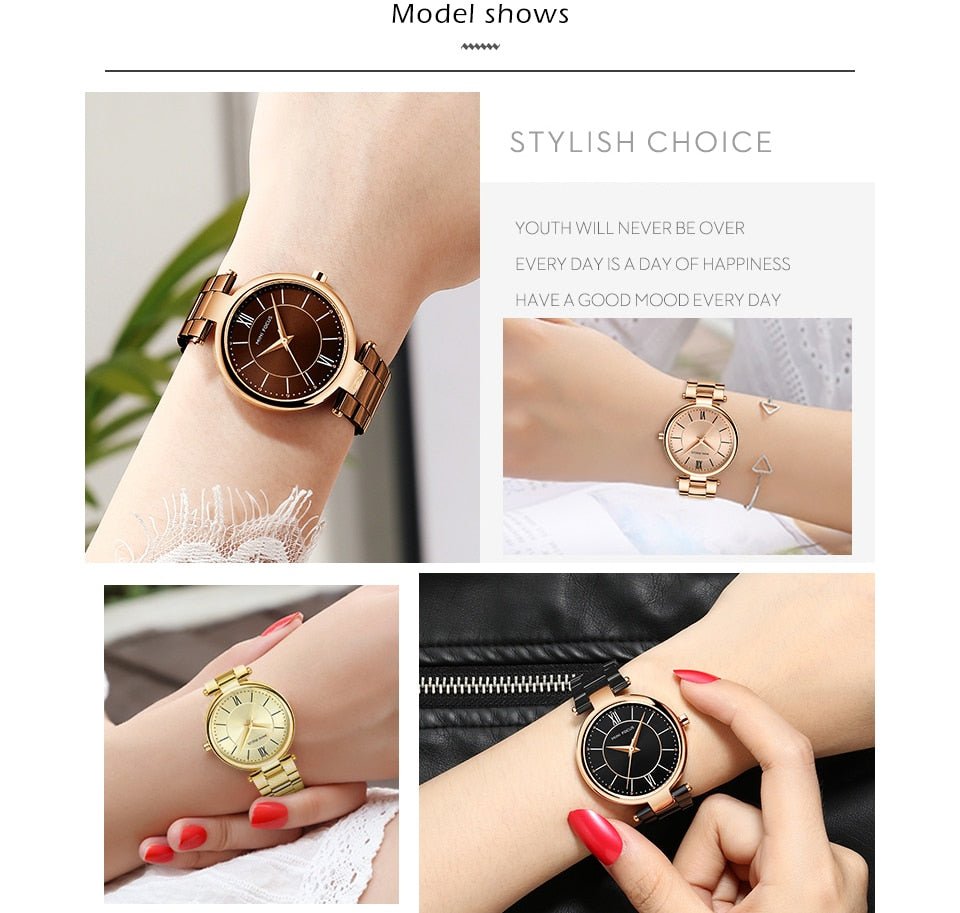 Concise Business Quartz Women Watches Blue Stainless Steel Strap RG Hands Fashion Luxury Ladies Wristwatch Girl Gift-12