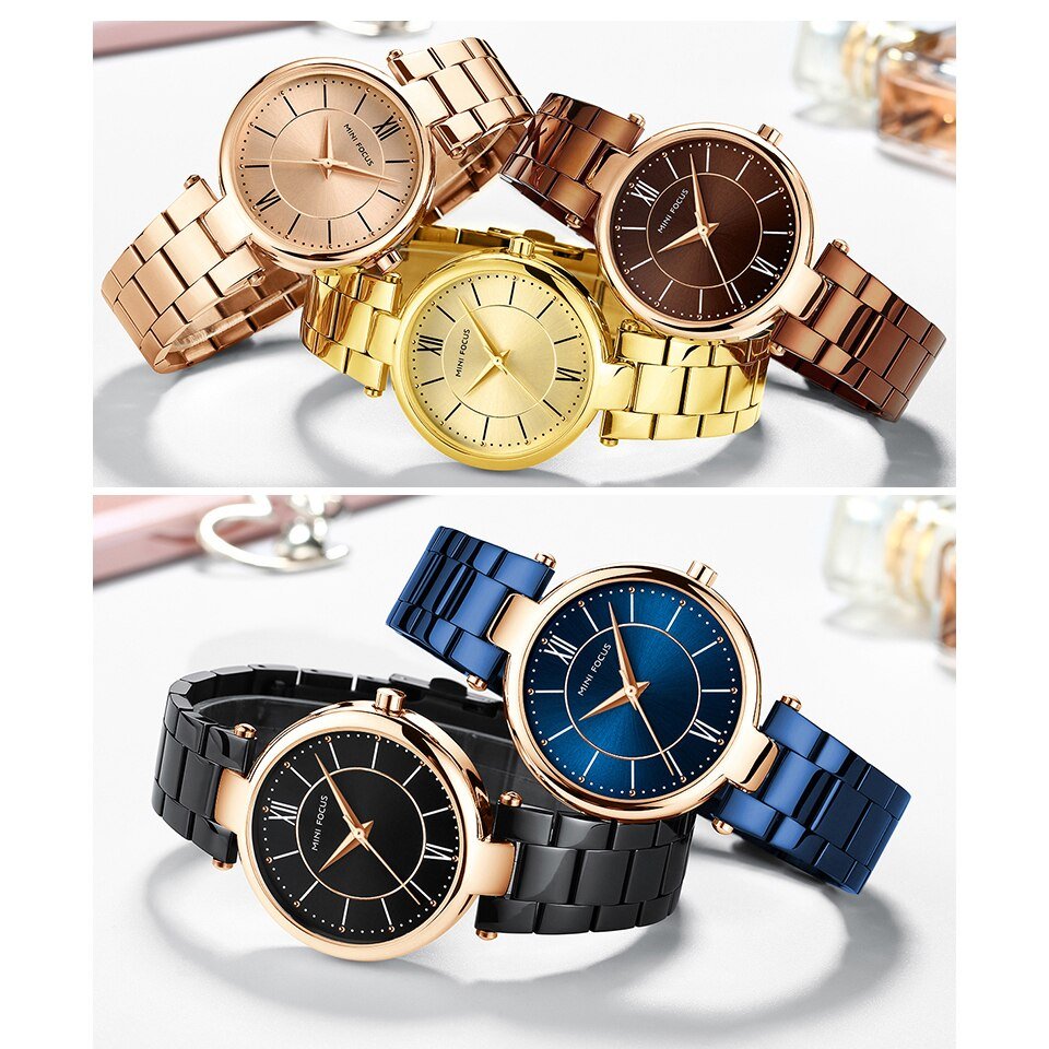 Concise Business Quartz Women Watches Blue Stainless Steel Strap RG Hands Fashion Luxury Ladies Wristwatch Girl Gift-10