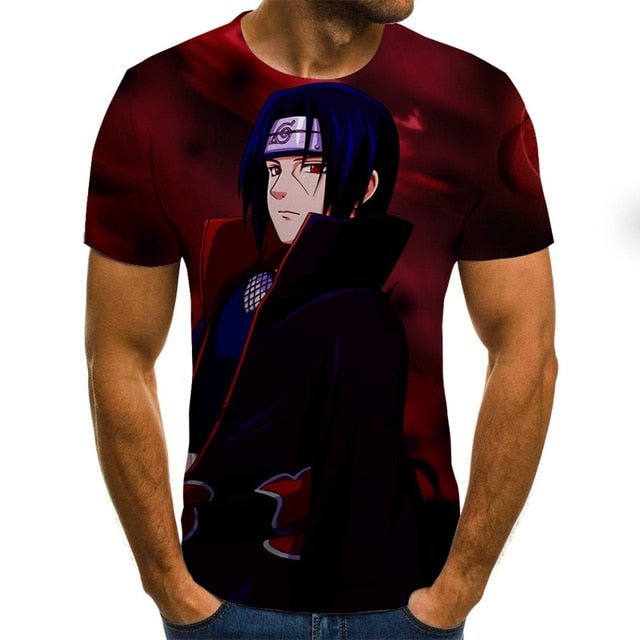 Cool anime men's T-shirt summer fashion top 3D round neck short sleeve Naruto casual shirt T-shirt-13