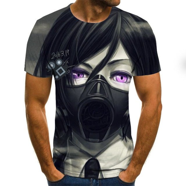 Cool anime men's T-shirt summer fashion top 3D round neck short sleeve Naruto casual shirt T-shirt-1