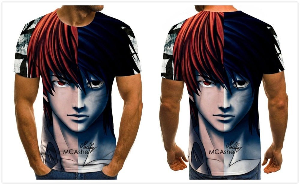 Cool anime men's T-shirt summer fashion top 3D round neck short sleeve Naruto casual shirt T-shirt-3