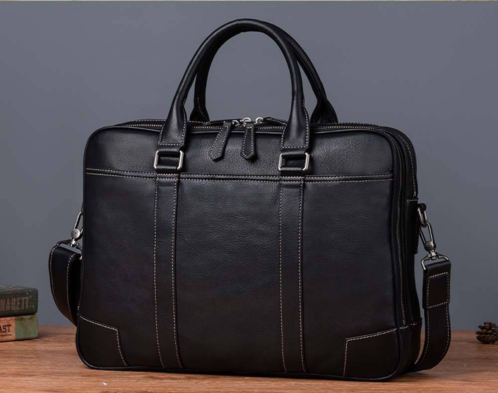 Mens Vintage Leather Buiness Briefcase Shoulder Bag 2732-6