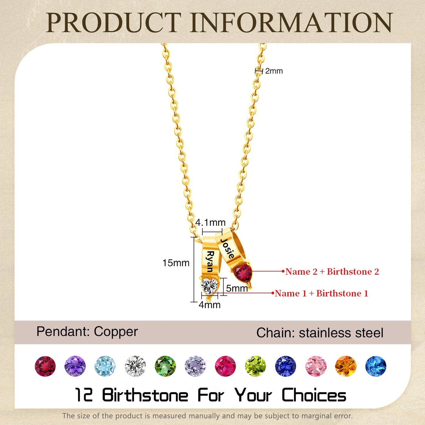 Mother's Day Birthstone Necklace-5