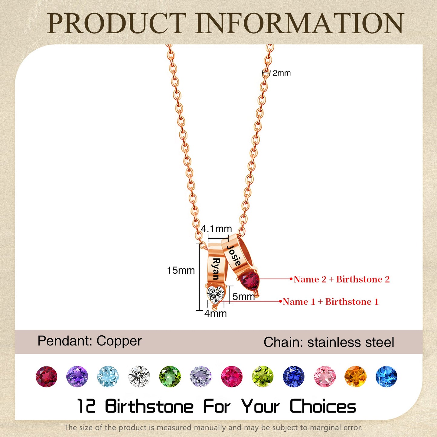 Mother's Day Birthstone Necklace-10