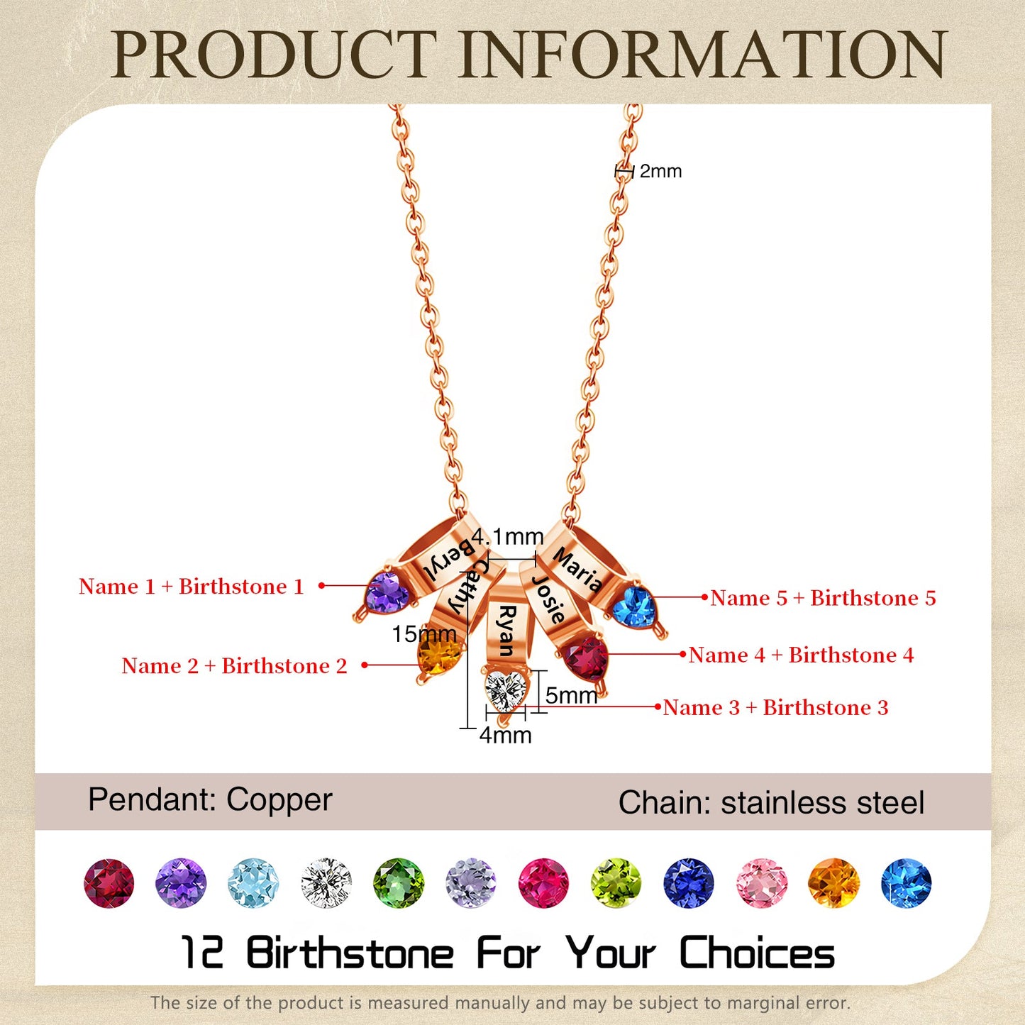 Mother's Day Birthstone Necklace-13