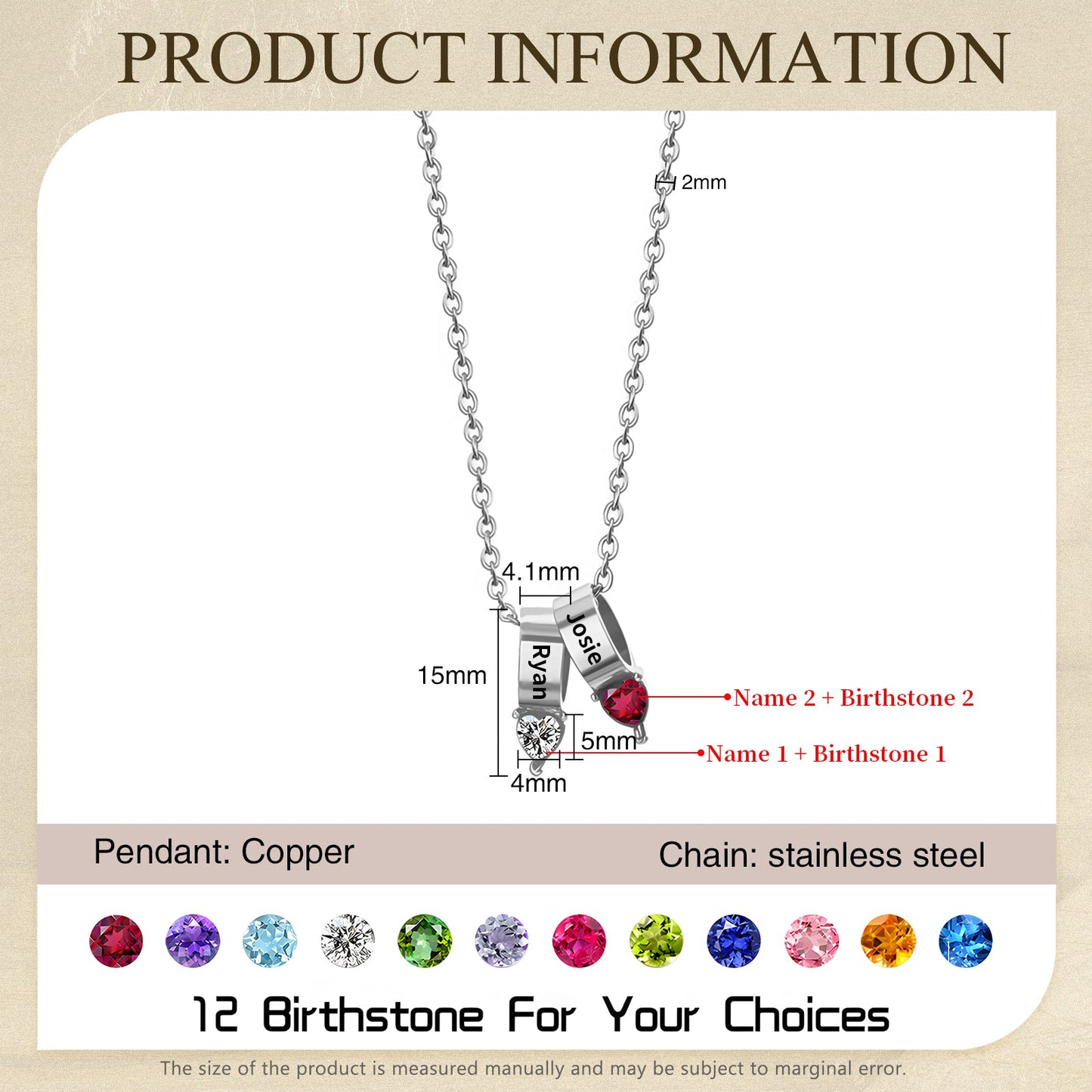 Mother's Day Birthstone Necklace-15