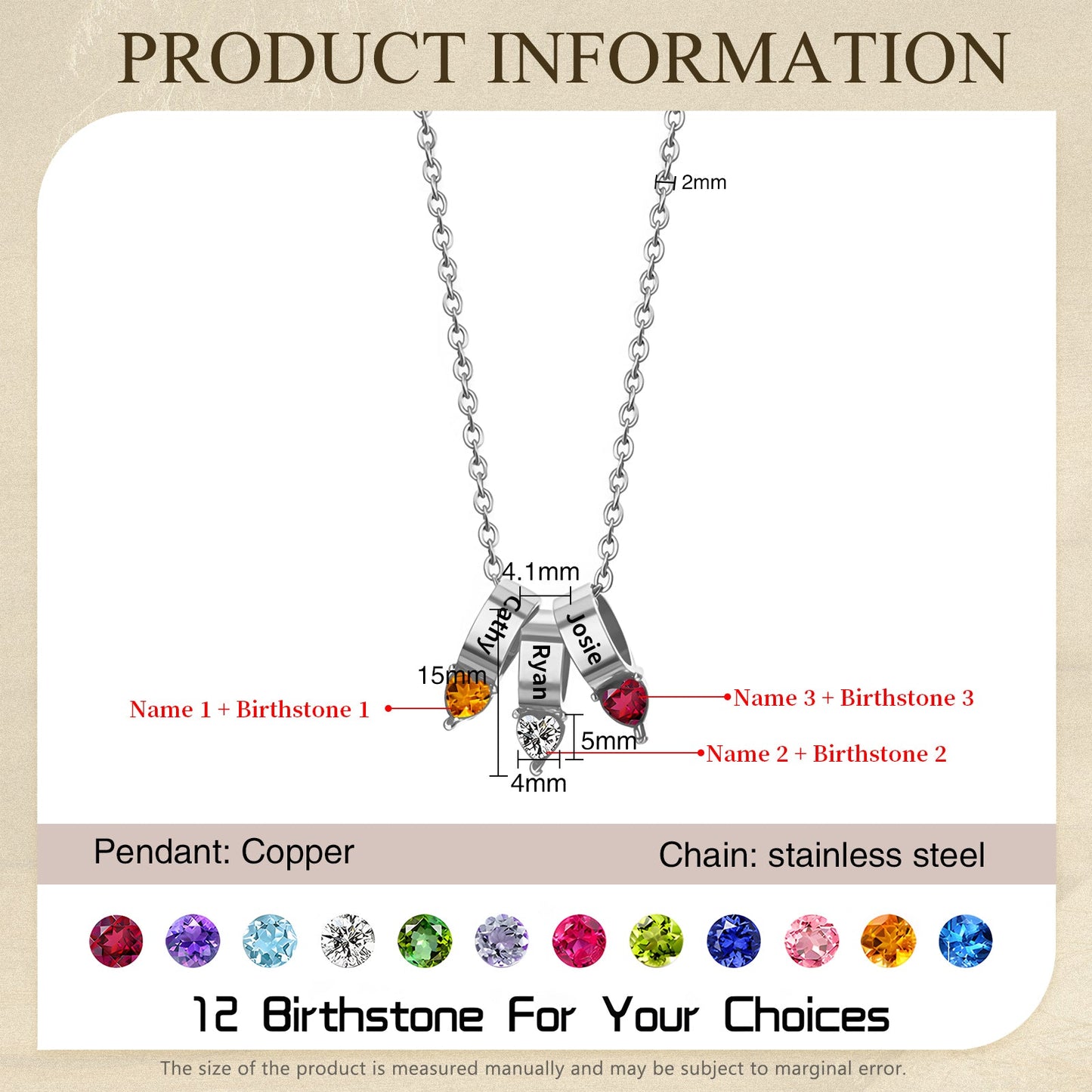 Mother's Day Birthstone Necklace-16