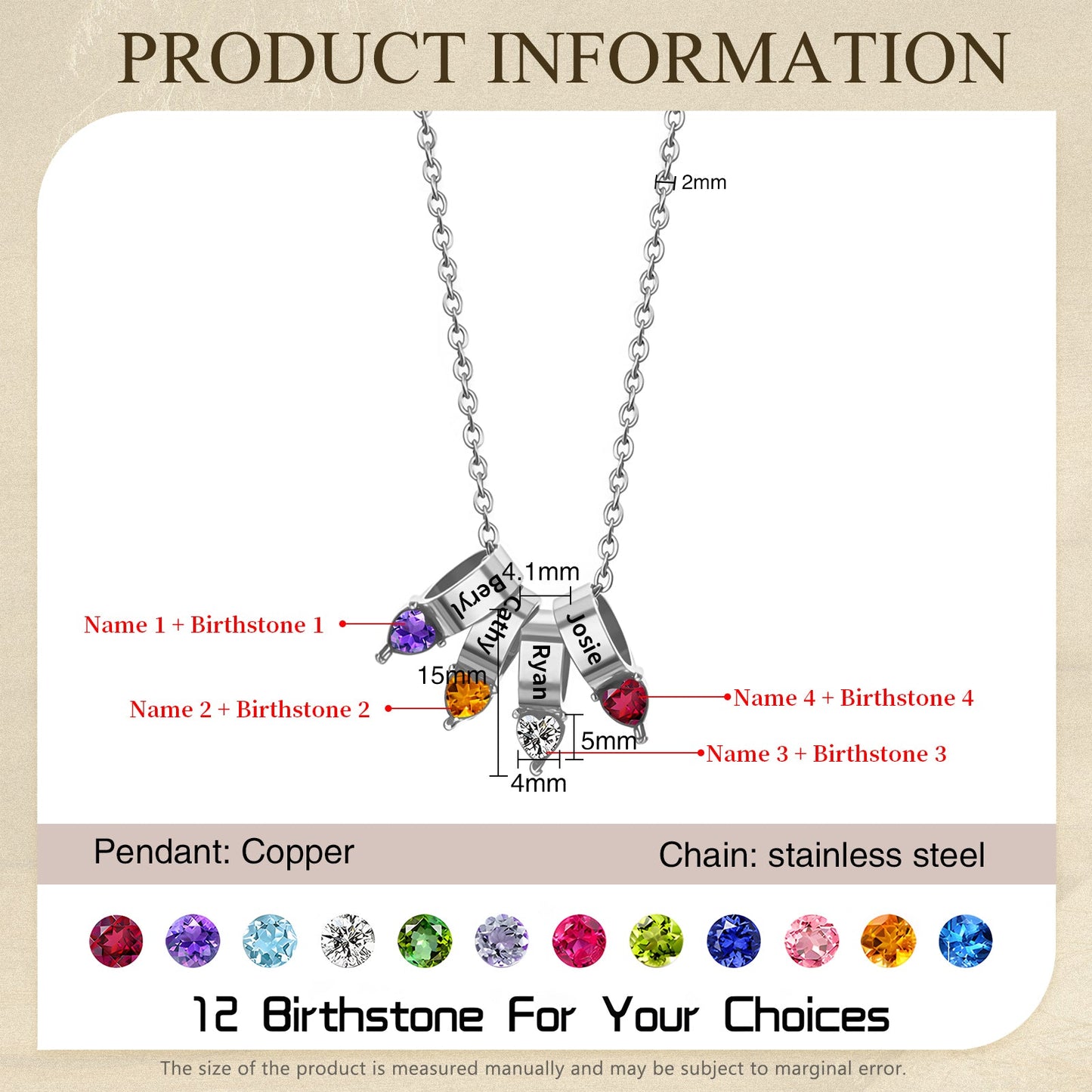 Mother's Day Birthstone Necklace-17