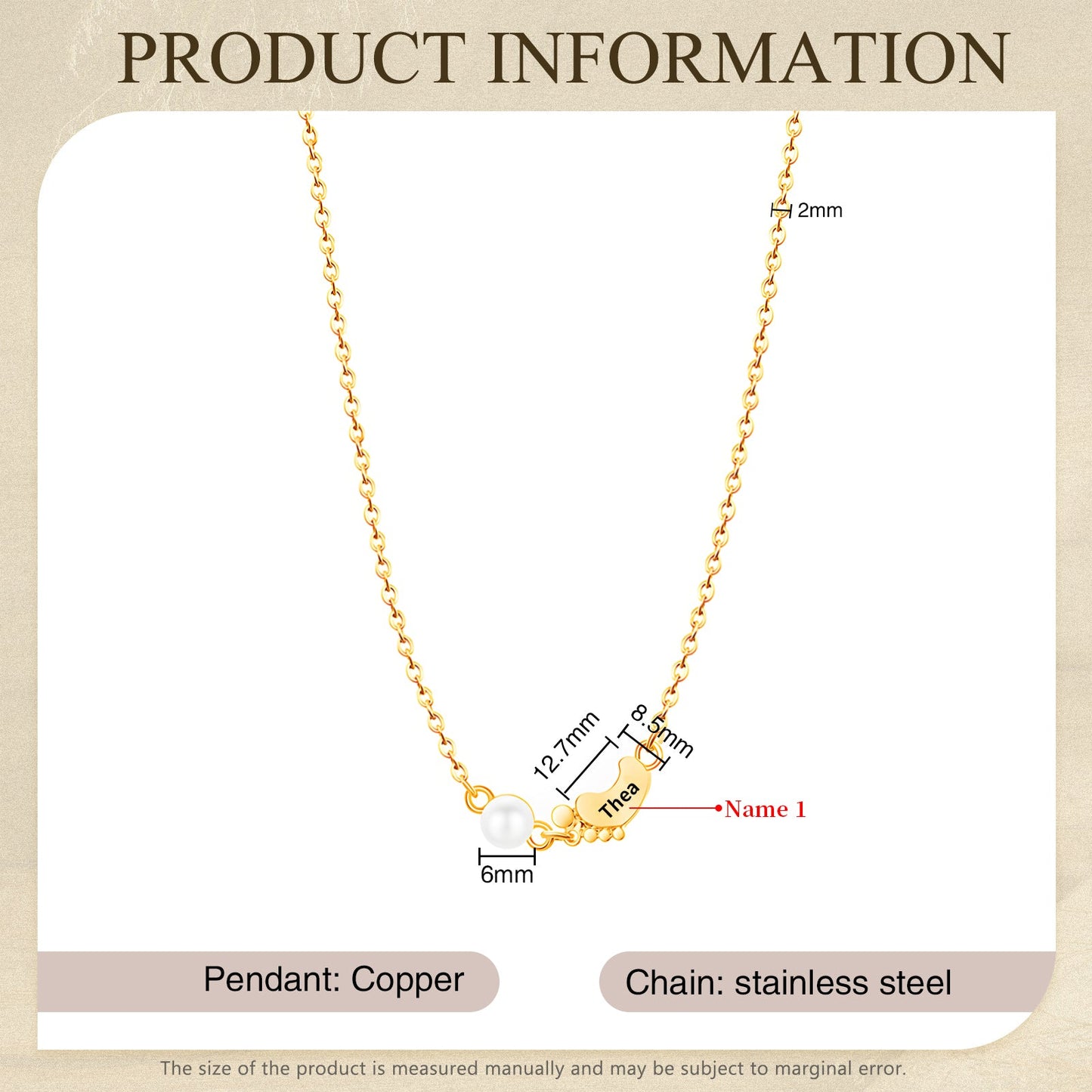 Mother's Day Foot Shape Necklace-4