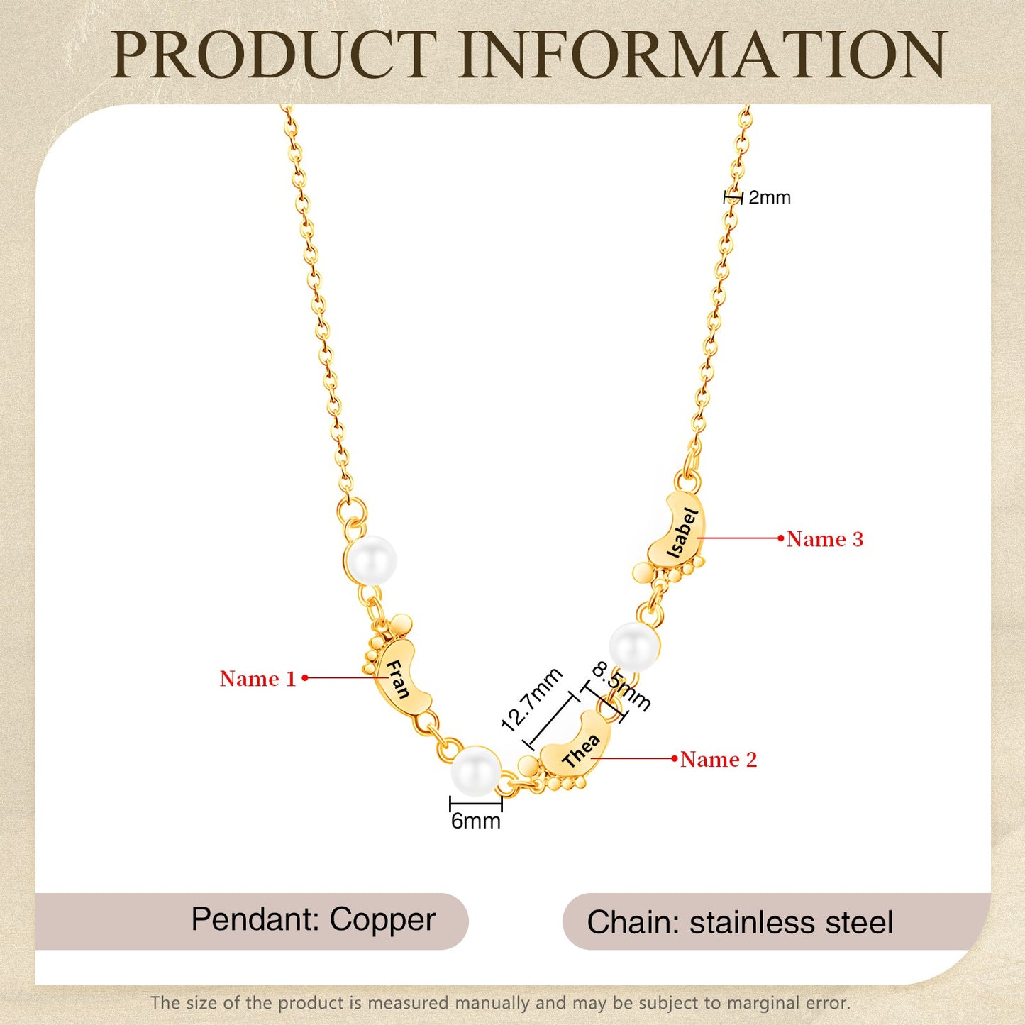 Mother's Day Foot Shape Necklace-6