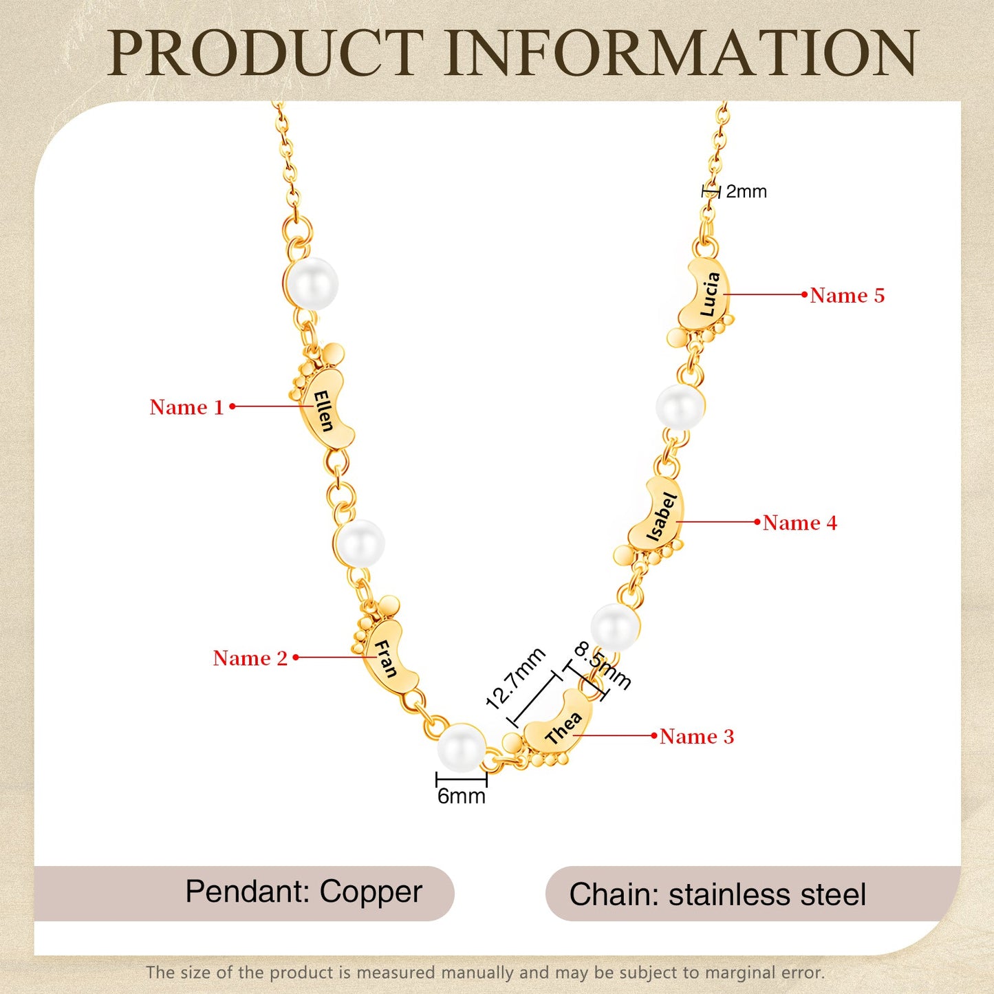 Mother's Day Foot Shape Necklace-8