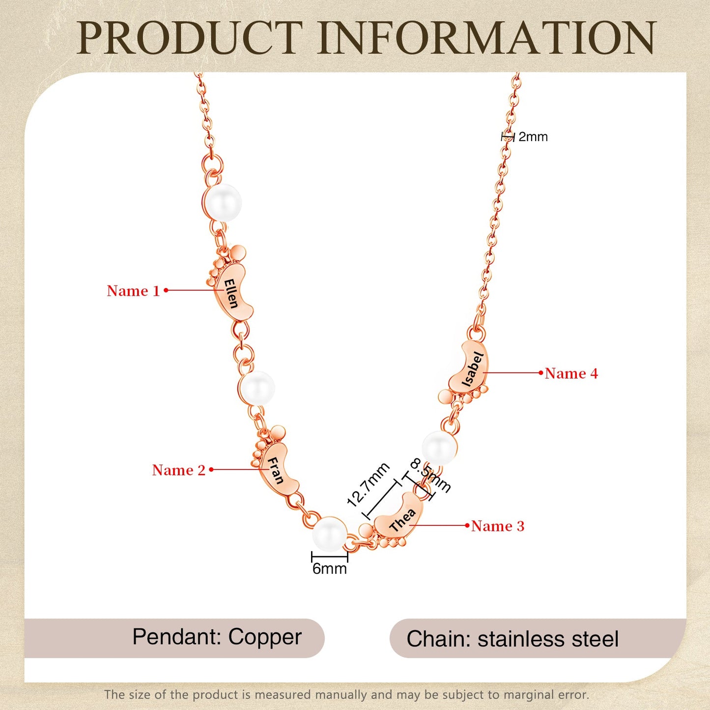 Mother's Day Foot Shape Necklace-12