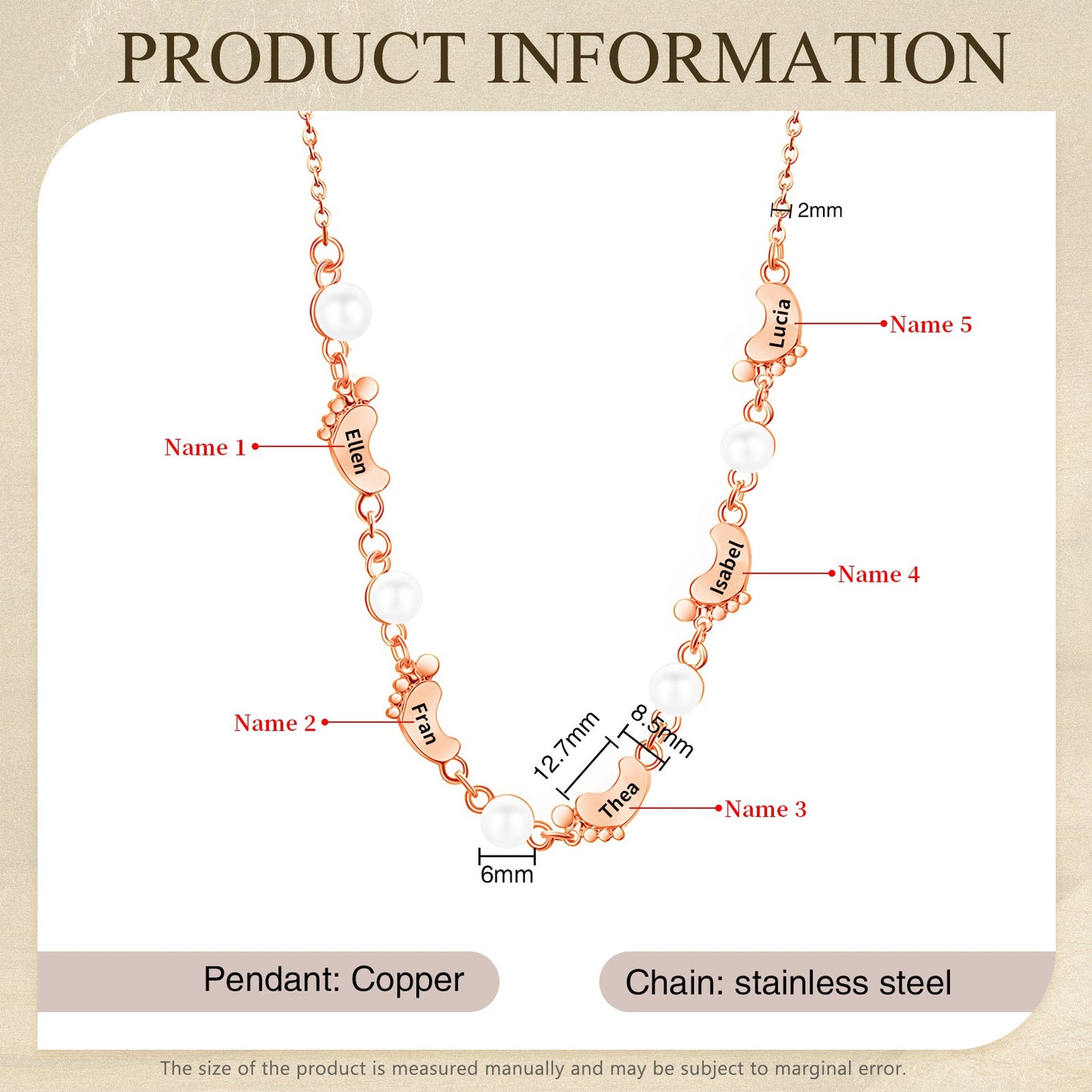 Mother's Day Foot Shape Necklace-13