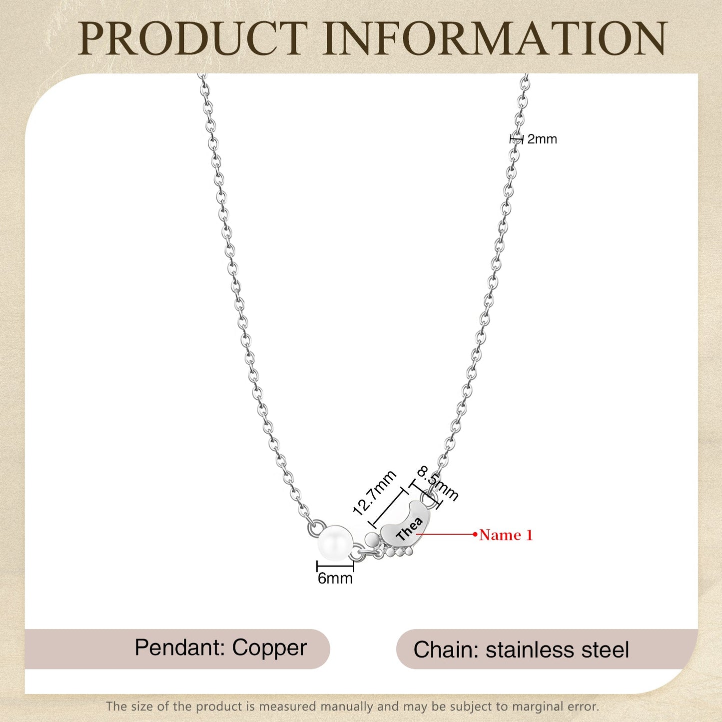 Mother's Day Foot Shape Necklace-14