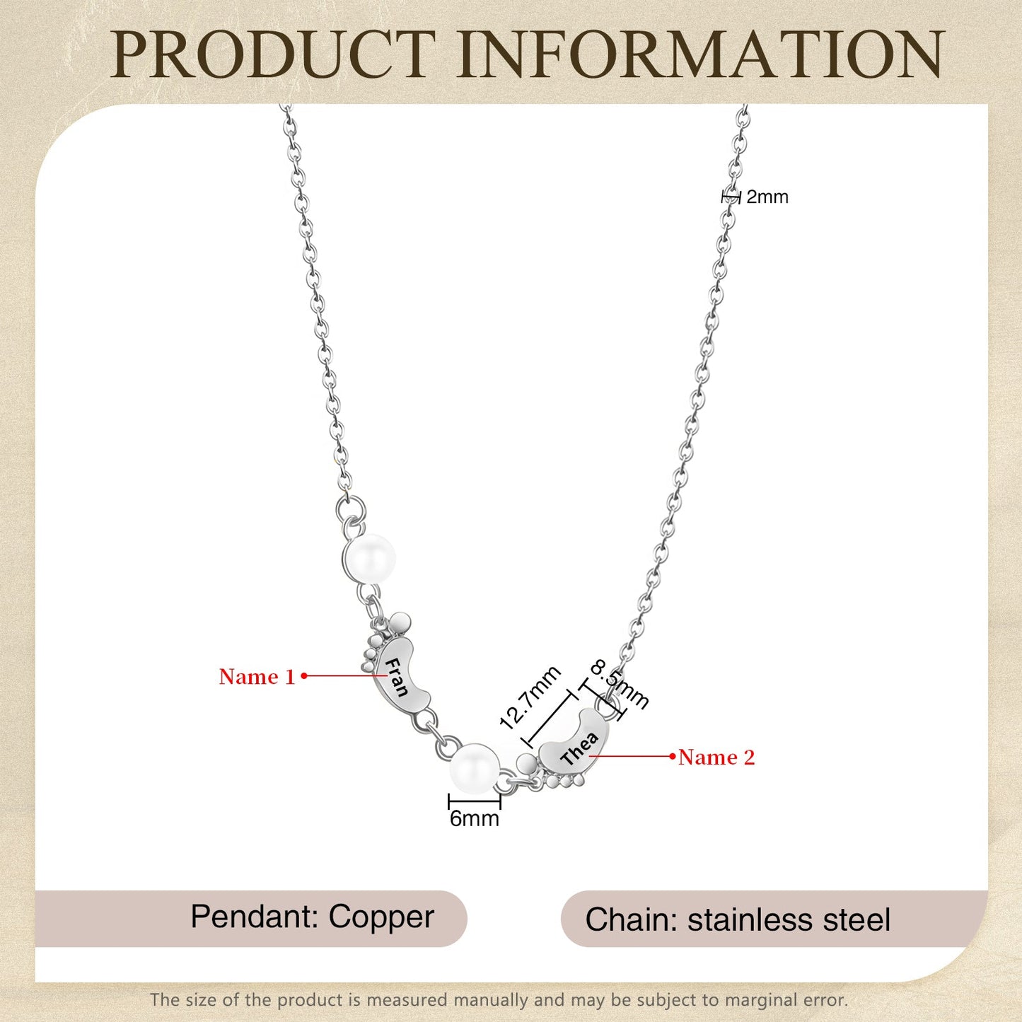 Mother's Day Foot Shape Necklace-15