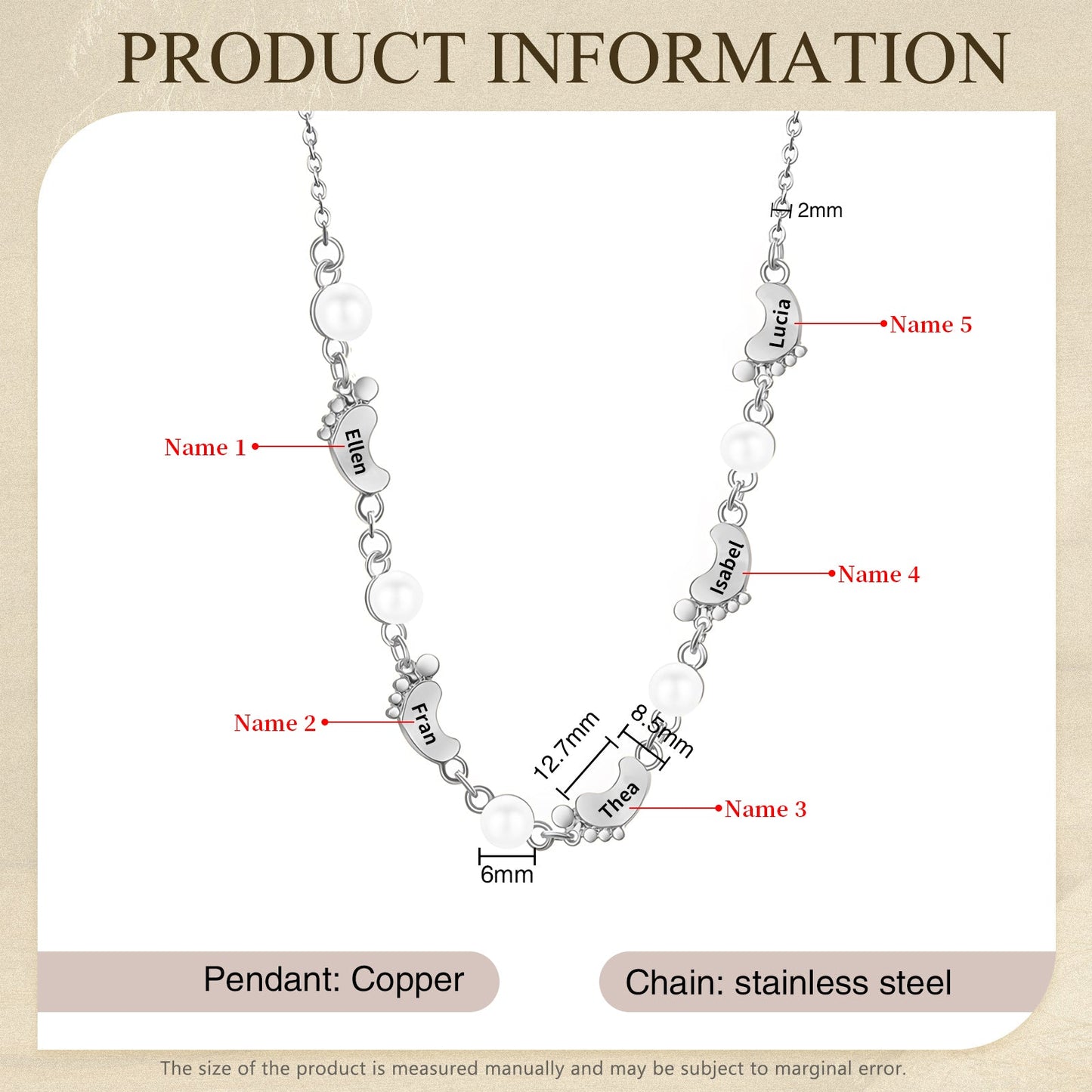 Mother's Day Foot Shape Necklace-18