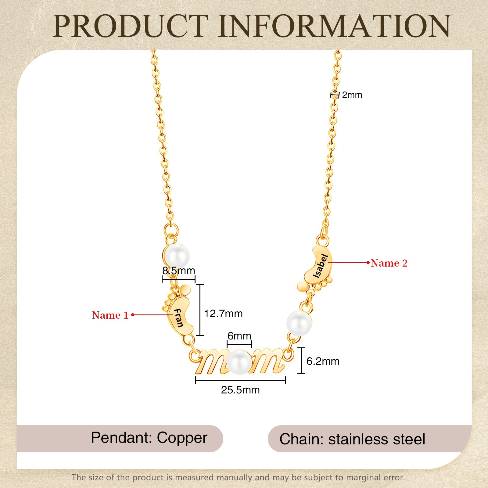 Mother's Day Foot Shape Necklace-4