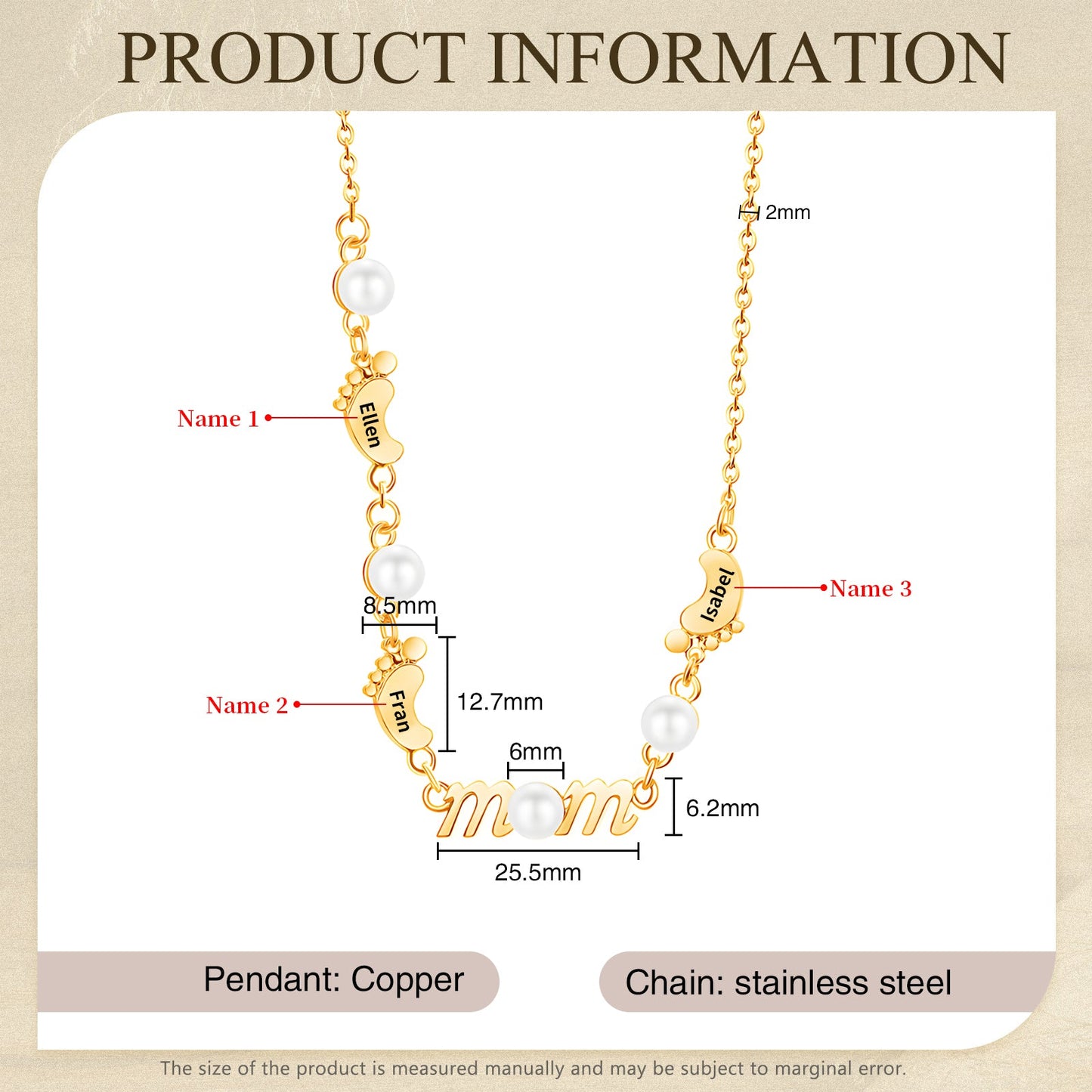 Mother's Day Foot Shape Necklace-5