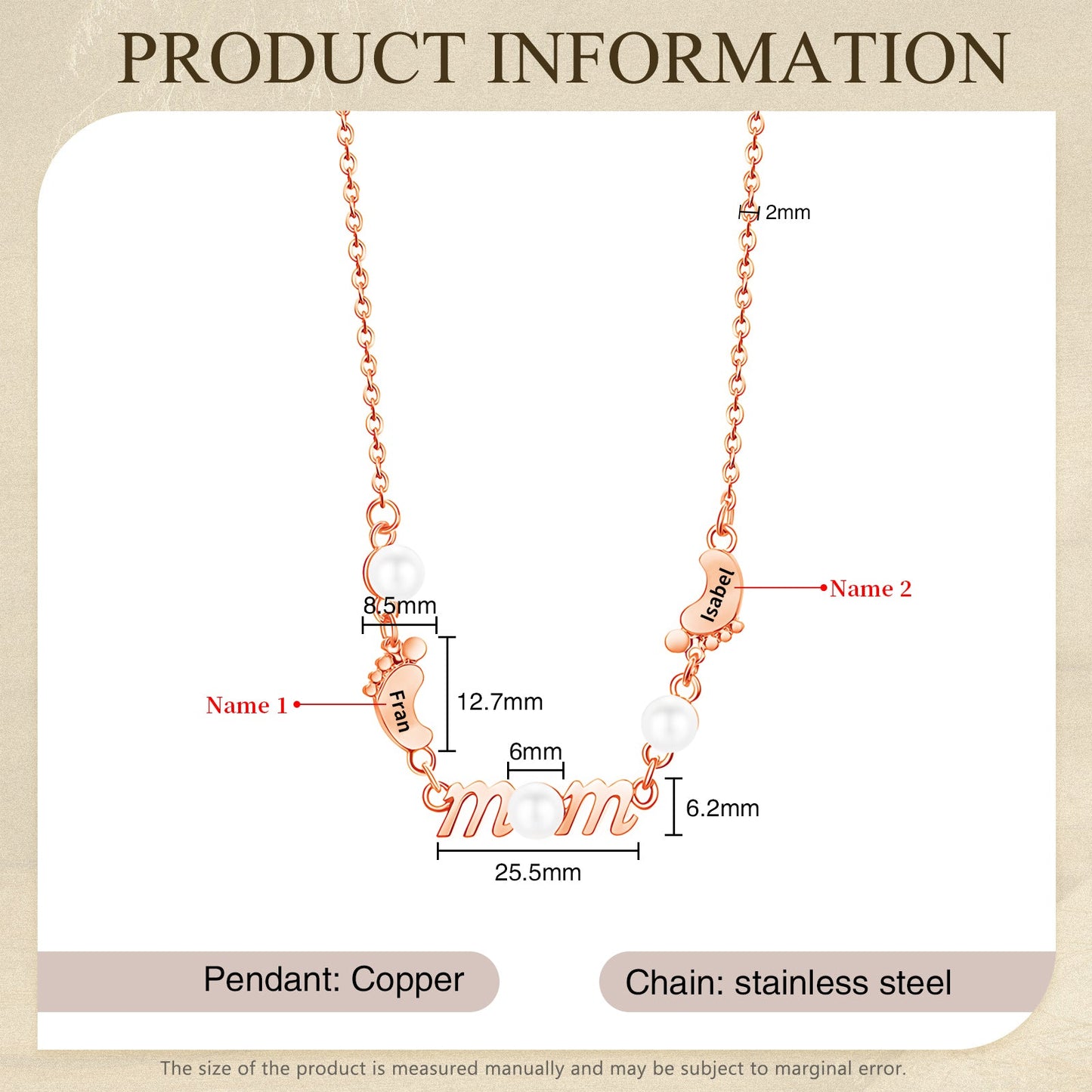 Mother's Day Foot Shape Necklace-7