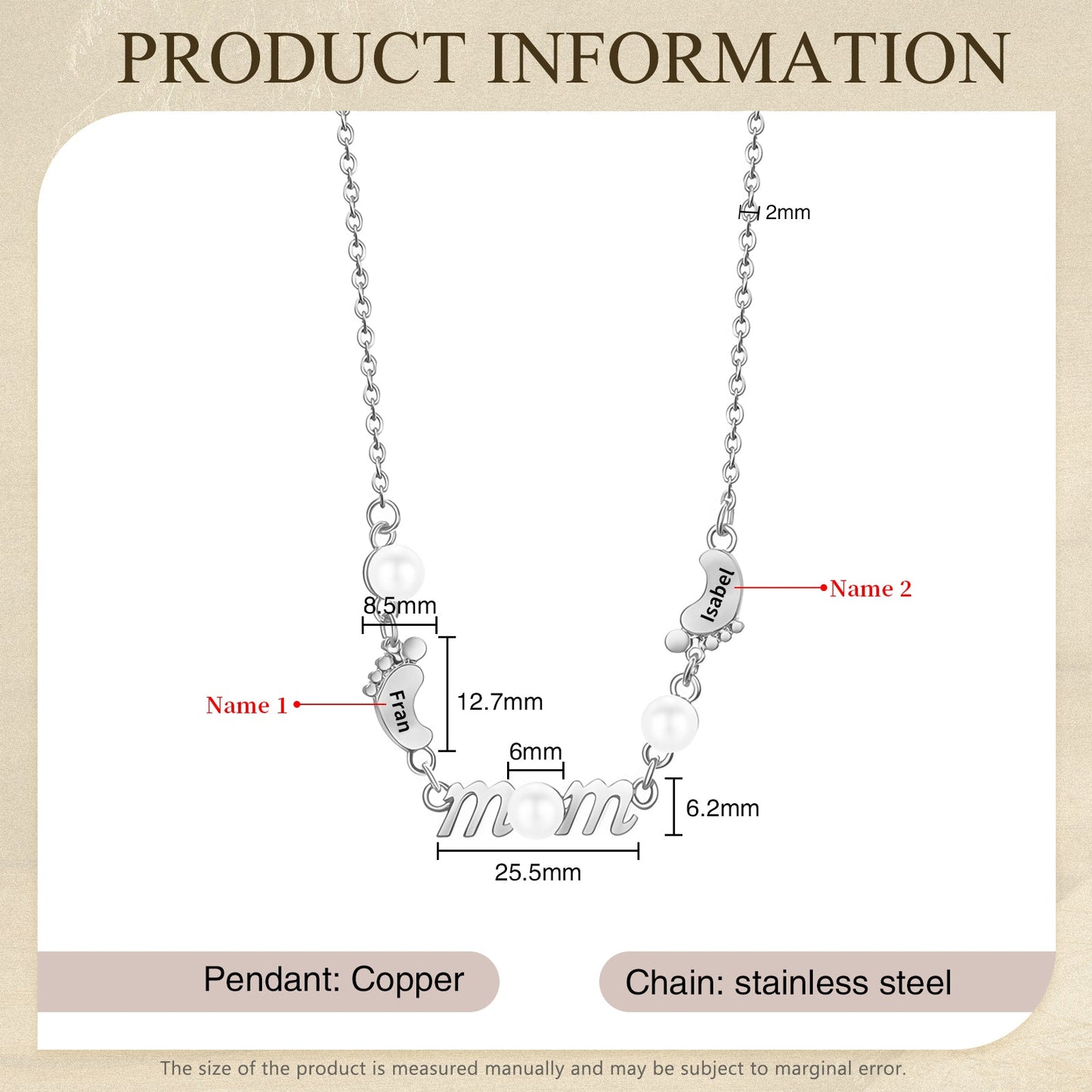 Mother's Day Foot Shape Necklace-10