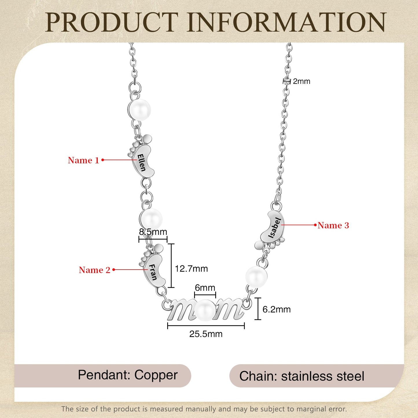 Mother's Day Foot Shape Necklace-11