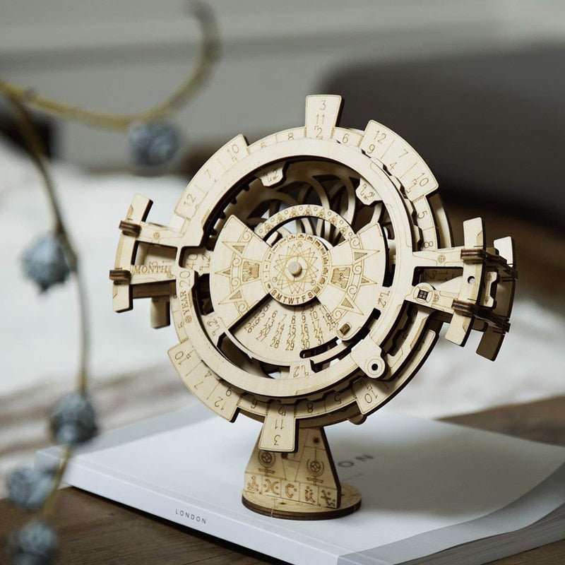 Creative DIY Perpetual Calendar Wooden Model -4