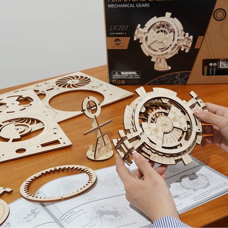 Creative DIY Perpetual Calendar Wooden Model -3