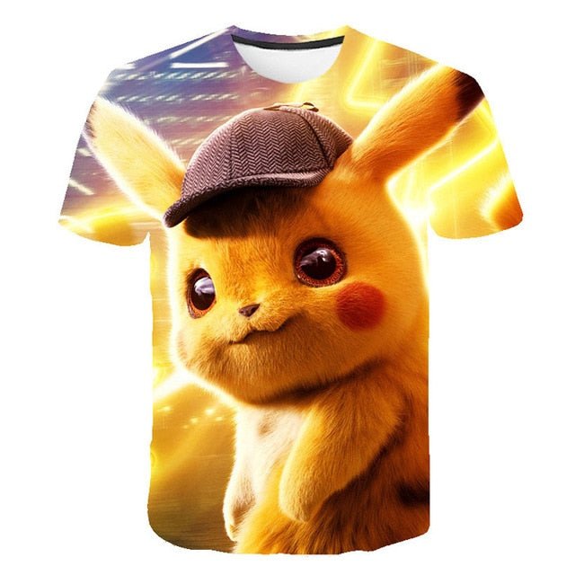 Cute Pikachu T-shirt white pokemon boys & girls T-shirt person fashion gift creative streetwear-8