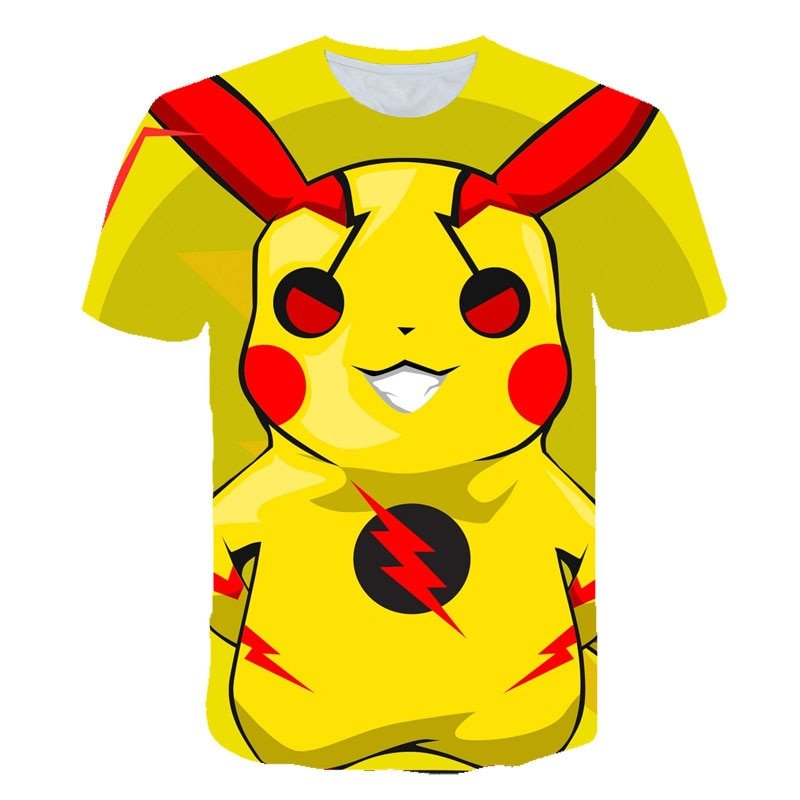 Cute Pikachu T-shirt white pokemon boys & girls T-shirt person fashion gift creative streetwear-3