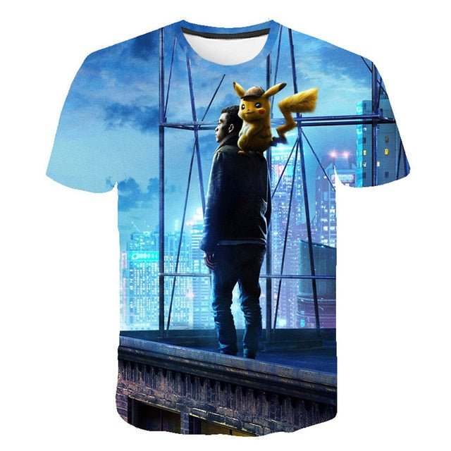 Cute Pikachu T-shirt white pokemon boys & girls T-shirt person fashion gift creative streetwear-2