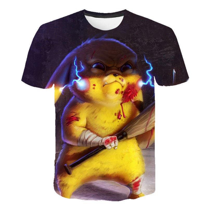 Cute Pikachu T-shirt white pokemon boys & girls T-shirt person fashion gift creative streetwear-0