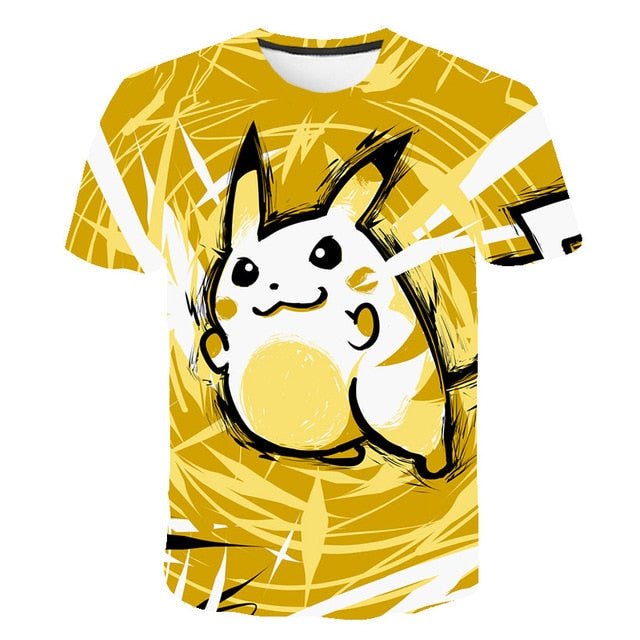 Cute Pikachu T-shirt white pokemon boys & girls T-shirt person fashion gift creative streetwear-5