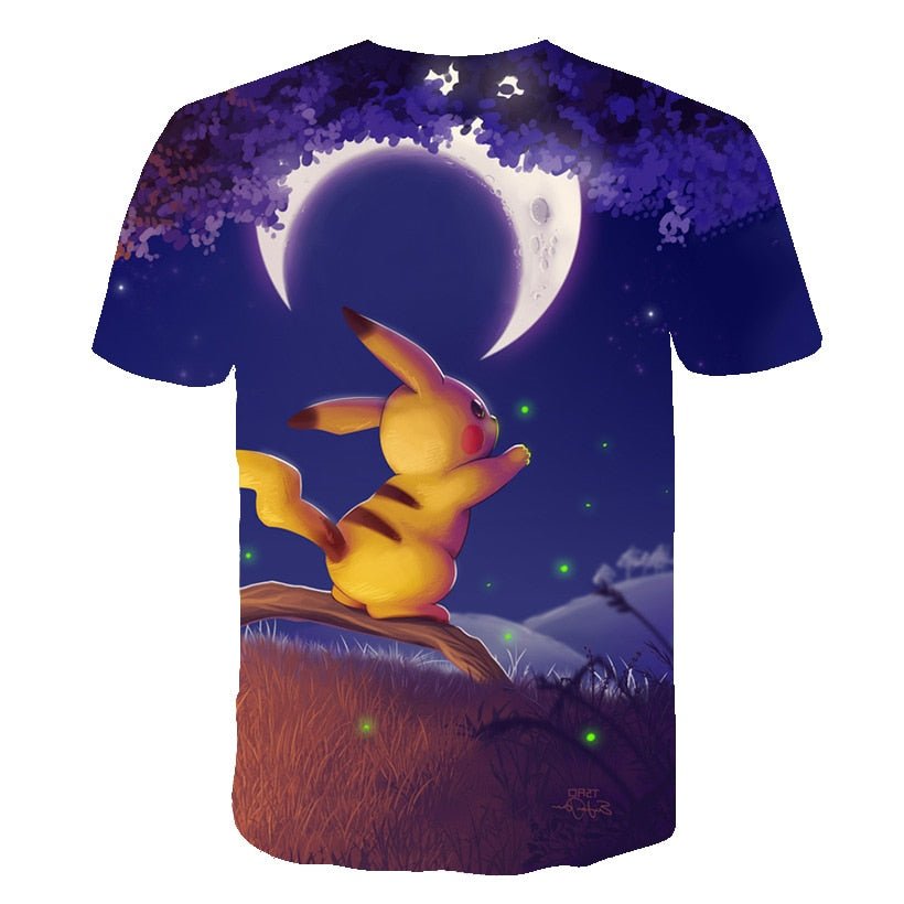 Cute Pikachu T-shirt white pokemon boys & girls T-shirt person fashion gift creative streetwear-4