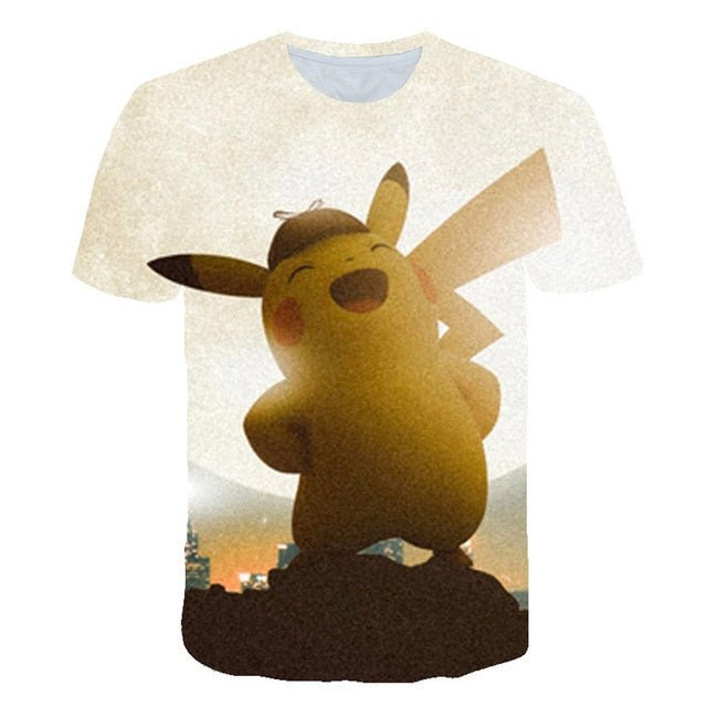 Cute Pikachu T-shirt white pokemon boys & girls T-shirt person fashion gift creative streetwear-9