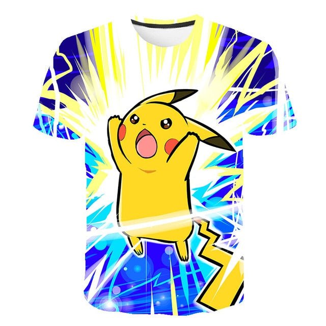 Cute Pikachu T-shirt white pokemon boys & girls T-shirt person fashion gift creative streetwear-6