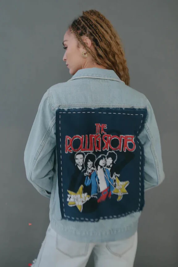 Rolling Stones Hand Stitched Denim Jacket by People of Leisure-0