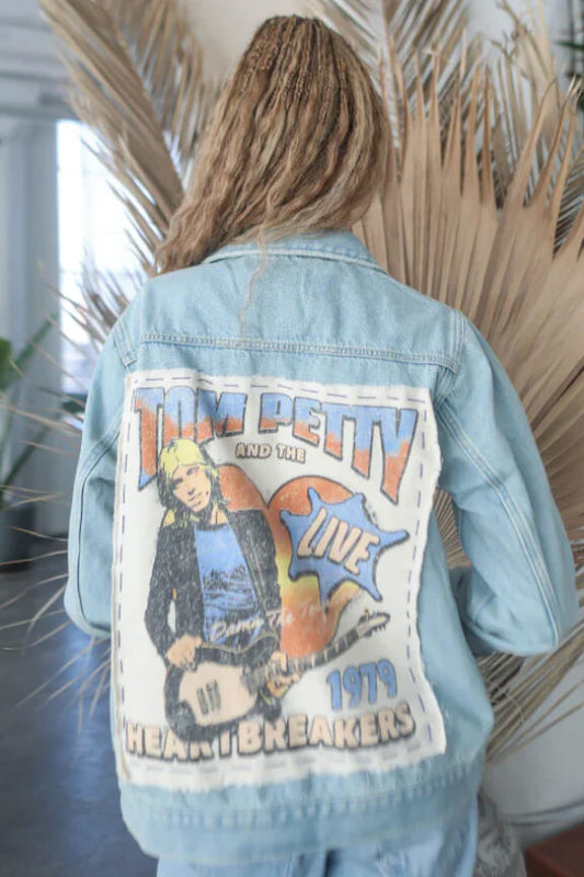 Tom Petty Hand Stitched Denim Jacket by People of Leisure-0