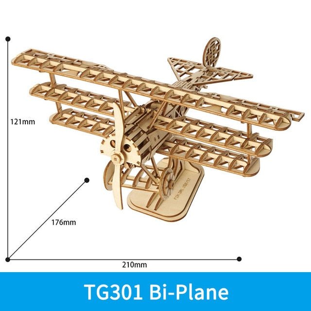 DIY 3D Wooden Puzzle Toys Assembly Model Toys Plane Merry Go Round Ferris Wheel Toys for Children Drop Shipping-3