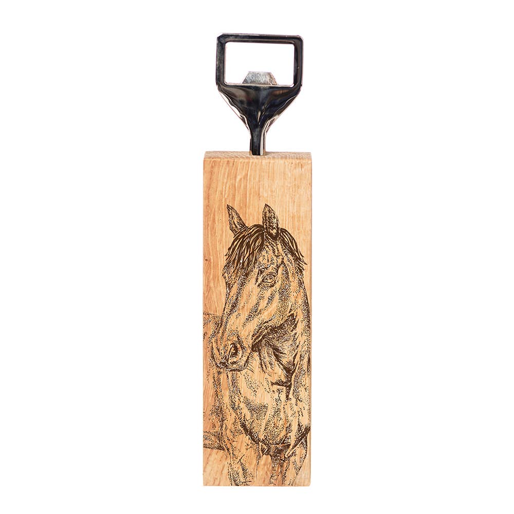 Horse Portrait Oak Bottle Opener-0