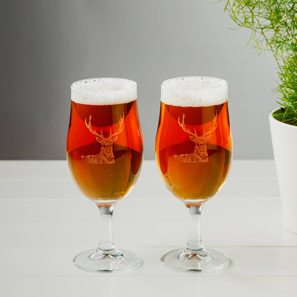 Set of 2 Stag Craft Beer Glasses-0