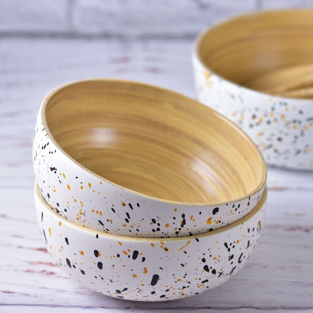 Bamboo Snack & Dip Bowls (15cm Diameter)-1