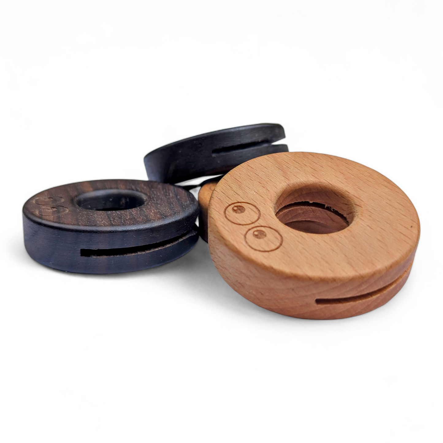 Natural Wooden 'Doughnut' Food Clips | Beech Wood & Walnut Food Packaging Sealing Clips-3