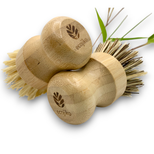 Sustainable Bamboo Pot Scrubbers | Natural Wooden Plant Based Kitchen Washing Up Cleaning Scrubbing Brushes-0