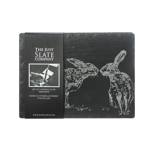 2 Kissing Hares Slate Place Mats-0