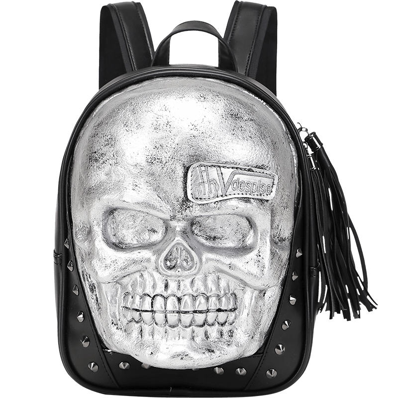 Unisexs 3D Skull Backpack ,Leisure  Backpack ,Halloween Skull Backpack Small-2