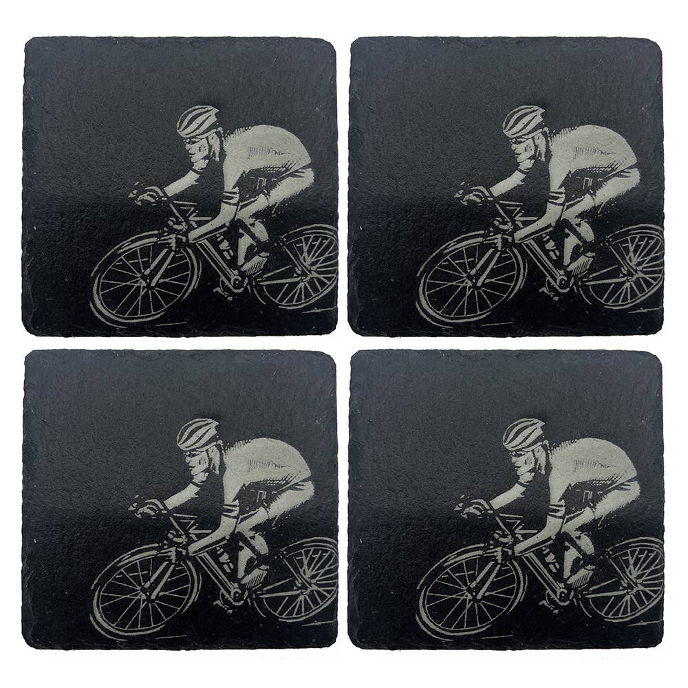 4 Slate Coasters - Cycling-0