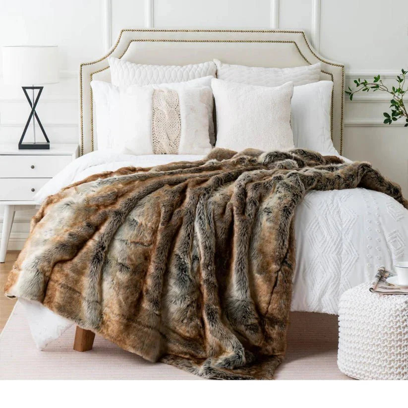 Faux Fur Ombre Blanket-0