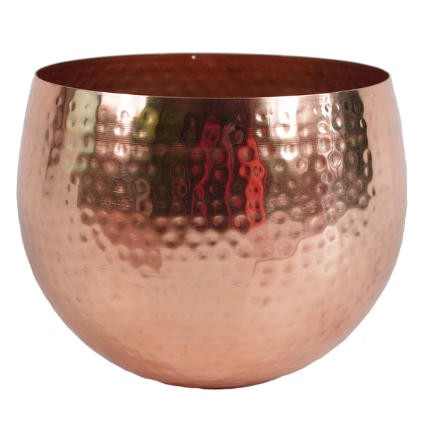 Large Metal Planter Straight Edge Hammered Metal Planter 18cm Botanik-0