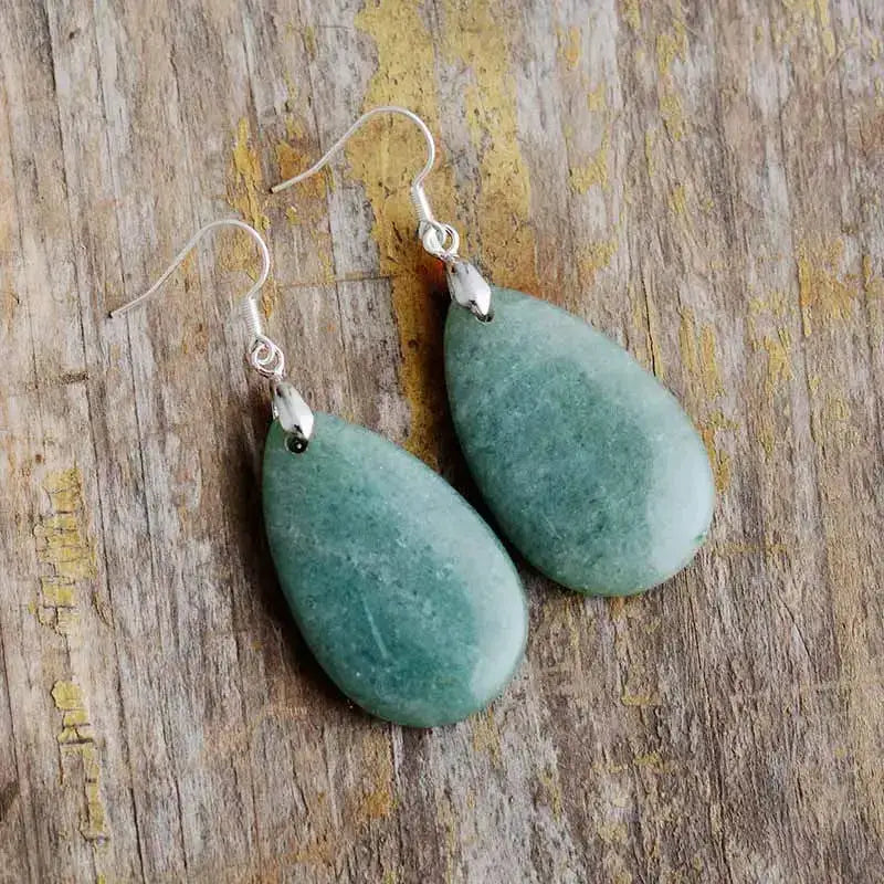 Aventurine Tiger Eye Teardrop  Earring-1